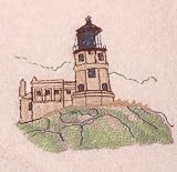 Bath Towel Set with Embroidered Split Rock Lighthouse