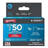 Arrow Fastener 506M1 Genuine T50 Monel Rustproof 3/8-Inch Staples, 1,000-Pack