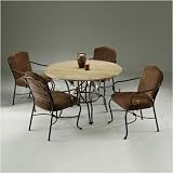 Pastel Furniture FG 117 AR-661 / NH 510-AR 893 Notting Hill Travertine Dining Set in Autumn Rust
