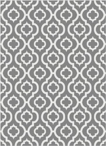 Super Area Rugs, Modern Trellis Area Rug 5'3'' x 7'3'' Gray/White Lattice Carpet