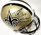 Drew Brees Hand Signed New Orleans Saints Full Size Helmet Record Inscription Upper Deck