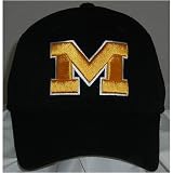 Michigan Wolverines One-Fit NCAA Cotton Twill Flex Cap (Black)