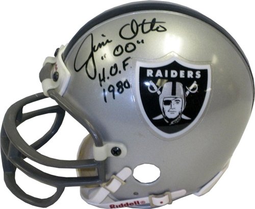 Jim Otto ''HOF 1980'' Autographed/Hand Signed Oakland Raiders Mini Helmet