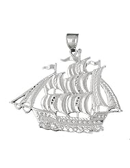 Clevereves 14K White Gold Pendant Pirate Ship 9.4 - Gram(s)