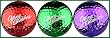 Ornament Golf Balls - Red, Green and Purple w/ Script