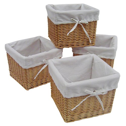 Kitchen: Milk Crates with Liners Set of 4   Honey  Small 
