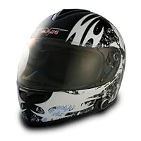 VCAN Blinc 136 Gloss Black Small Full Face Helmet with FEARLESS Graphics