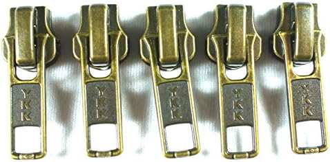 Part YKK #5 Brass Zipper Slider Repair Kit for Coil Slider (5 Sliders / Pack)
