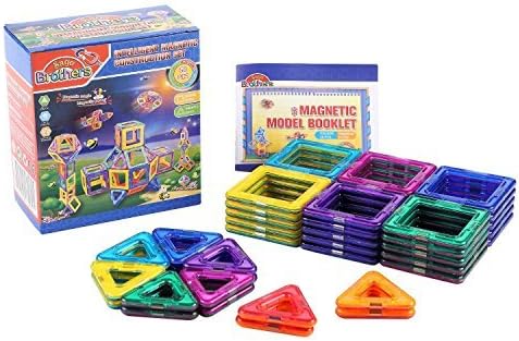 Sago Brothers 50 PCS Magnetic Tiles Building Blocks Magnetic Construction Set Educational Stacking Toys by Sago Brother