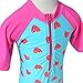 TFJH E Swimsuit for Girls Sun Protetion Short Sleeve Swimwear UV 50+ HotPink Cute,Strawberry 92/98