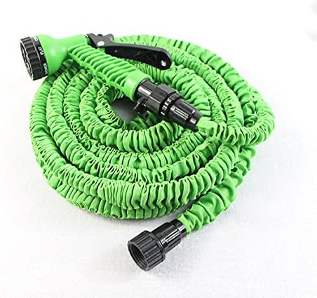 Garden Corner 50ft Expandable Garden Hose, Twist Free, Tangle Free, Kink Free, Expands up to 3 Times of Its Length and Contracts Back Instantly. Includes A Free Hose Hanger and Washer Nozzle!
