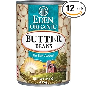 Eden Organic Butter Beans, No Salt Added, 15-Ounce Cans (Pack of 12)