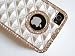 White Gold Luxury Luxurious Crystal Diamond Bling Rhinestone Protector Hard Skin Back Case Phone Cover for iPhone 4 4G 4S