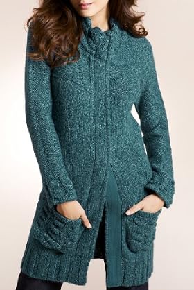 Per Una Long Sleeve Chunky Knit Cardigan with Wool [T62-0375I-S]