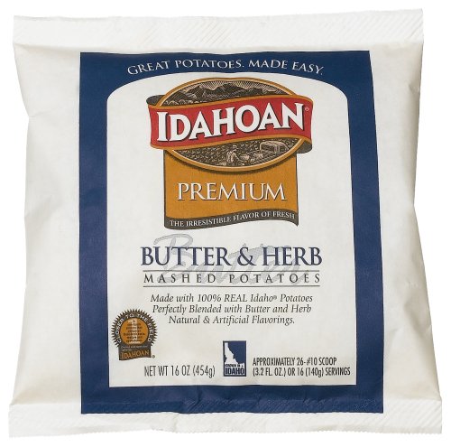 Idahoan Butter & Herb Mashed Potatoes, 16-Ounce Units (Pack of 6)