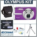cheap Olympus Stylus 1010 Digital Camera Kit.Purple with 1 GB xD Picture Memory Card, Camera Bag, Table Top Tripod, Professional Lens Cleaning Kit