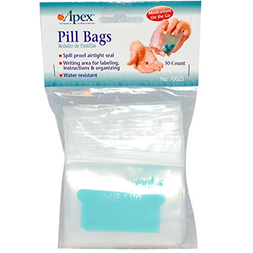 Apex Pill Baggies - 50 count, Pack of 6