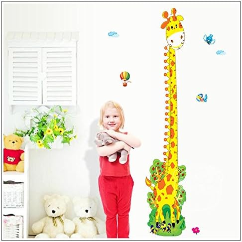 Lovely Giraffe Growth Chart Removable Nursery Wall Decal Sticker Decor for Children