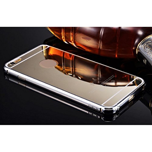 ABC(TM) 2015,New Ultra-thin Luxury Aluminum Metal Mirror Case Cover for iPhone 6 4.7'' (Silver)