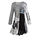 Women's Tunic Top - City Streets Black White Blouse - Dip Hem 3/4 Sleeve