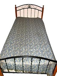 Reversible Wool Pashmina Bedspread Indian Bedding Sofa Throw Twin Size Bed Cover