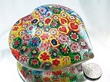 Murano Design Glass Art Millefiori Heart Paperweight PW-1103