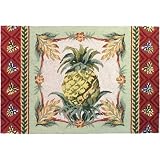 123 Creations C822.2x3 foot Pineapple Hooked Rug - 100 Percent Wool