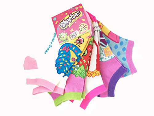 Shopkins No show Printed Socks- 5 Pack, Multi color