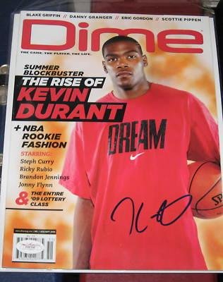 KEVIN DURANT Oklahoma City Thunder SIGNED Dime Magazine JSA Aug-Sept 2009 - Autographed NBA Magazines