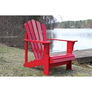 Red Painted Cedar. Comfortable Adirondack Chair by Adirondack Chairs and accessories