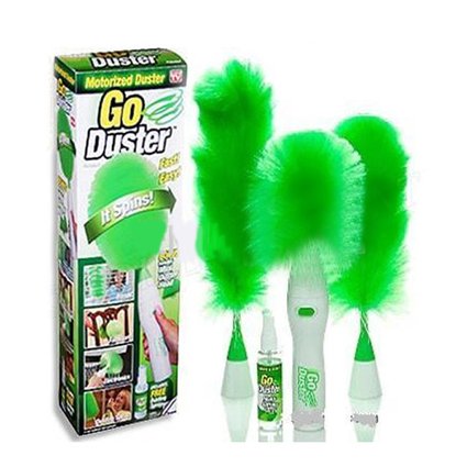 168089 KIT DUSTER PIUMINO ROTANTE ANTIPOLVERE PULIZIE ELETTRICO CON SPRAY NEW