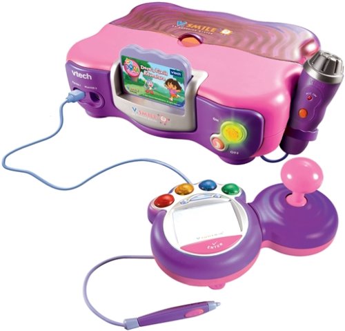 Childrens Toyshop  Spielwaren : Vtech 80-075254 - V.Smile Lernkonsole pink inkl. V.Smile Lernspielkassette "Dora"