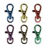 6 Bright Colors Aluminum Lobster Claw Snap Hook Set 1-1/2"