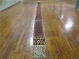 1'2 x 50'0 Red Persian Hand Knotted Wool Torkaman Runner Rug