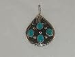 Native American Jewelry Turquoise Silver Pendant - PD-0045