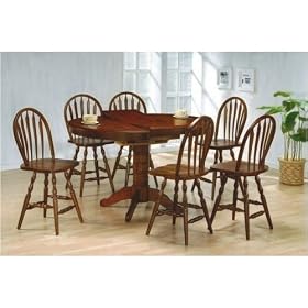 FREESHIPPING! 5pc Solid Wood Counter Height Dining Table and Windsor Bar Stools Set by AtHomeMart