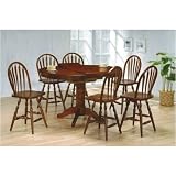 FREESHIPPING! 5pc Solid Wood Counter Height Dining Table and Windsor Bar Stools Set by AtHomeMart