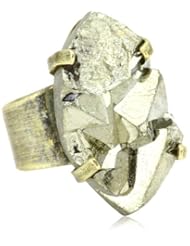 Citrine by the Stones Brass Pyrite Adjustable Ring