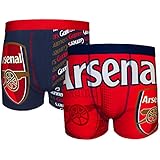 Arsenal Football Club Official Soccer Gift 2 PAIR Pack Mens Boxer Shorts