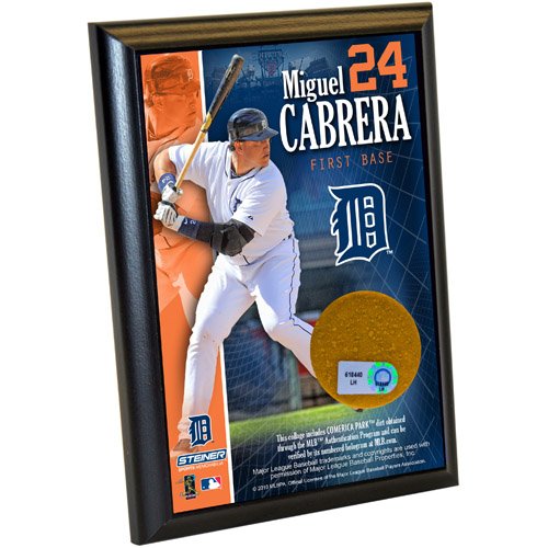 MLB Detroit Tigers Miguel Cabrera 4-by-6-Inch Dirt Plaque