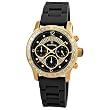 JBW-Just Bling Womens JB-6243-E "Venus" Sport Gold Black Designer Silicone Diamond Watch