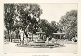 1909 Print Avram Iancu Square Garden Fountain Historic Image Cluj Napoca Romania - Original Halftone Print