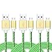 Nylon Braided 6.6ft/2m Micro USB Cable [3-Pack] By iSeeker Tangle-Free Gold-Aluminum Connectors For Samsung, HTC, Motorola, Nokia and Most Android Phone