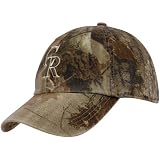 MLB '47 Brand Colorado Rockies Real Tree Camo Franchise Fitted Hat (Small)