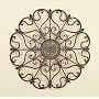 Tuscan 29" Round Wrought Iron Wall Grill Plaque Fleur De Lis