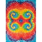 Multi-SpiralTie-DyeTapestryBedsheet60x90Inches