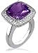 Amethyst and diamond ring in 18K title=