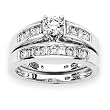 14K White Gold 1 ct. Diamond Bridal Engagement Set