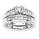 14K White Gold 1 ct. Diamond Bridal Engagement Set