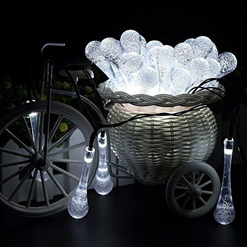 Cool White Color 30Led LED Solar Water Drop String Light For Christmas Party Garden Tree Decorative LA set008